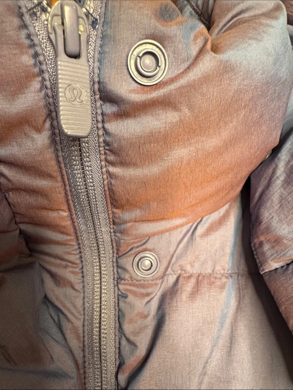 Lululemon Wunder Puff Jacket Iridescent Heathered Wild Indigo goose Down size 0